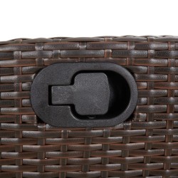 Ensemble à manger de jardin 3 pcs et coussins marron poly rotin 