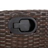 Ensemble à manger de jardin 3 pcs et coussins marron poly rotin 