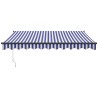Auvent rétractable automatique bleu et blanc 3x2,5 m 