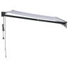 Auvent rétractable automatique bleu et blanc 3x2,5 m 