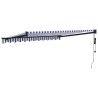Auvent rétractable automatique bleu et blanc 3x2,5 m 