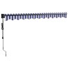 Auvent rétractable automatique bleu et blanc 3x2,5 m 