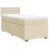 Sommier à lattes de lit et matelas Crème 90x190 cm Tissu 