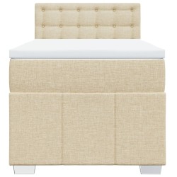 Sommier à lattes de lit et matelas Crème 90x190 cm Tissu 
