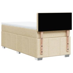 Sommier à lattes de lit et matelas Crème 90x190 cm Tissu 