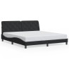 Cadre de lit avec LED sans matelas noir 180x200 cm velours 