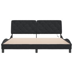 Cadre de lit avec LED sans matelas noir 180x200 cm velours 