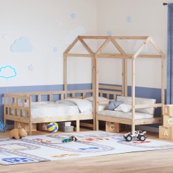Ensemble de lit de jour avec toit 80x200 cm bois de pin massif 
