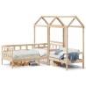 Ensemble de lit de jour avec toit 80x200 cm bois de pin massif 