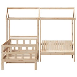 Ensemble de lit de jour avec toit 80x200 cm bois de pin massif 