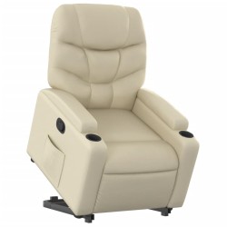 Fauteuil inclinable Crème Similicuir 