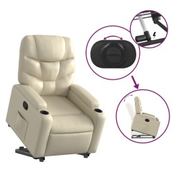 Fauteuil inclinable Crème Similicuir 