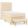 Sommier à lattes de lit avec matelas Crème 100x200 cm Tissu 