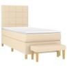 Sommier à lattes de lit avec matelas Crème 100x200 cm Tissu 