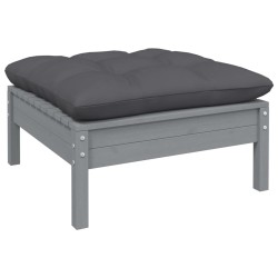 Salon de jardin 5 pcs avec coussins anthracite bois de pin 