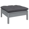 Salon de jardin 5 pcs avec coussins anthracite bois de pin 