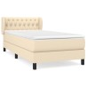 Sommier à lattes de lit et matelas Crème 90x190 cm Tissu 