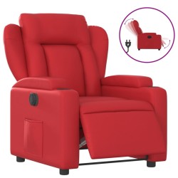 Fauteuil inclinable électrique Rouge Similicuir 