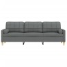 Canapé 3 places avec oreillers gris foncé 210 cm tissu 