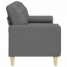 Canapé 3 places avec oreillers gris foncé 210 cm tissu 