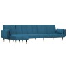 Canapé-lit en forme de L bleu 275x140x70 cm velours 