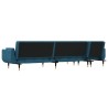 Canapé-lit en forme de L bleu 275x140x70 cm velours 