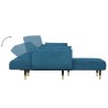 Canapé-lit en forme de L bleu 275x140x70 cm velours 