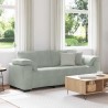 Canapé à 3 places gris clair 178 cm Velours 