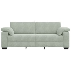 Canapé à 3 places gris clair 178 cm Velours 