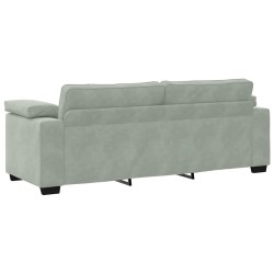Canapé à 3 places gris clair 178 cm Velours 