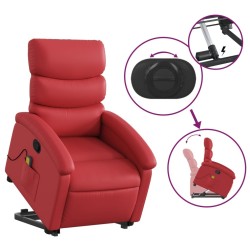 Fauteuil inclinable de massage Rouge Similicuir 