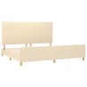 Cadre de lit sans matelas crème 200x200 cm tissu 