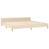 Cadre de lit sans matelas crème 200x200 cm tissu 