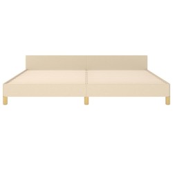 Cadre de lit sans matelas crème 200x200 cm tissu 
