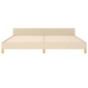 Cadre de lit sans matelas crème 200x200 cm tissu 