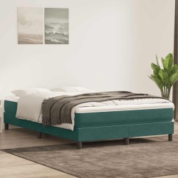 Sommier à lattes de lit et matelas vert foncé 160x210cm velours 