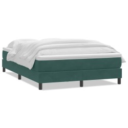 Sommier à lattes de lit et matelas vert foncé 160x210cm velours 