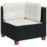 Salon de jardin 6 pcs avec coussins noir résine tressée 