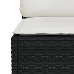 Salon de jardin 6 pcs avec coussins noir résine tressée 