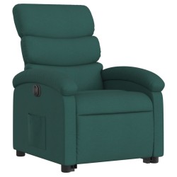 Fauteuil inclinable de massage électrique Vert foncé Tissu 