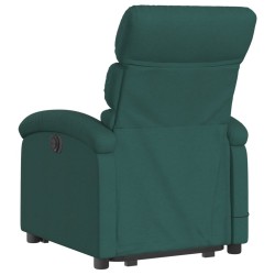 Fauteuil inclinable de massage électrique Vert foncé Tissu 
