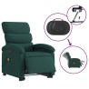 Fauteuil inclinable de massage électrique Vert foncé Tissu 
