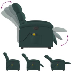 Fauteuil inclinable de massage électrique Vert foncé Tissu 
