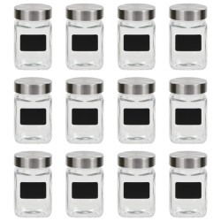 Pots de conservation avec autocollant 12 pcs 300 ml 