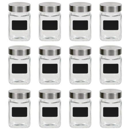 Pots de conservation avec autocollant 12 pcs 300 ml 