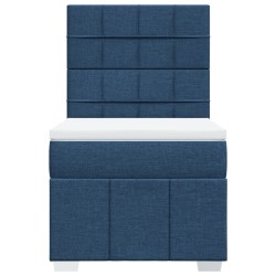 Sommier à lattes de lit avec matelas Bleu 80x200 cm Tissu 