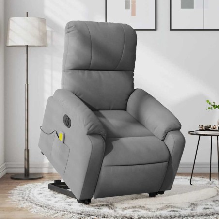 Fauteuil inclinable de massage électrique gris foncé 