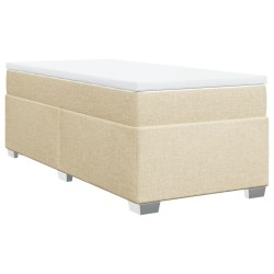 Sommier à lattes de lit et matelas Crème 90x190 cm Tissu 