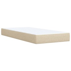 Sommier à lattes de lit et matelas Crème 90x190 cm Tissu 