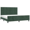 Cadre de lit sans matelas vert foncé 160x200 cm velours 